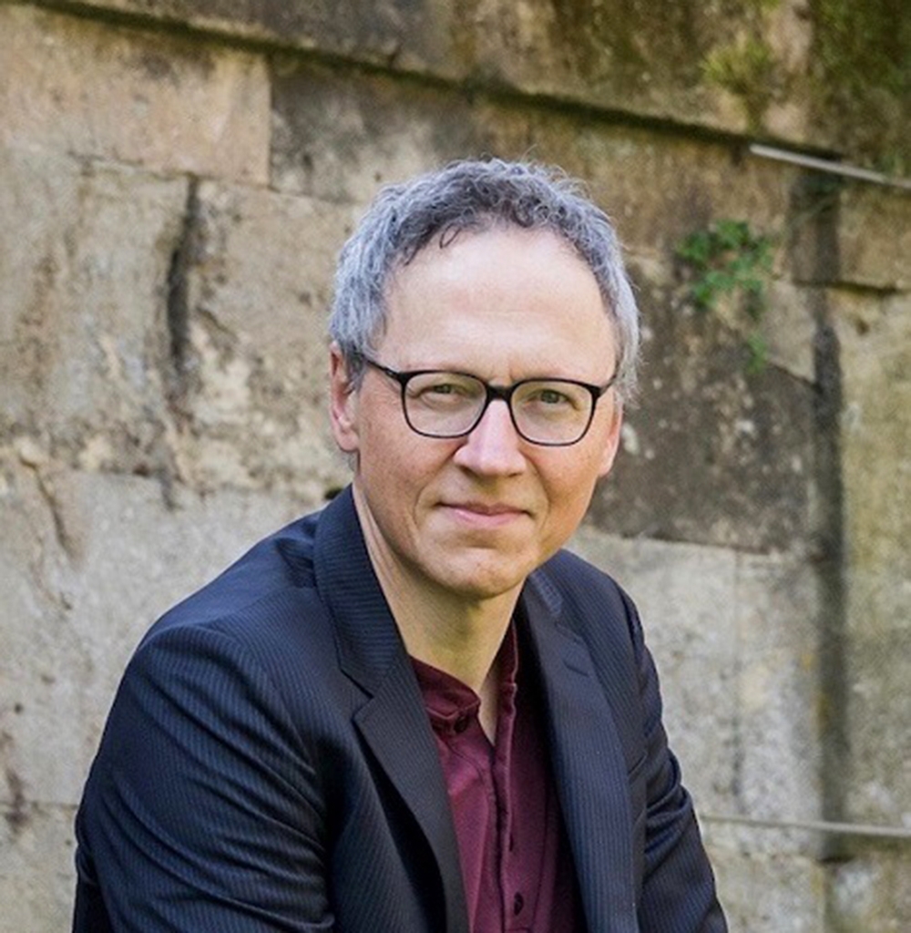 Oxford, England, UK, April 22 2019 - Portrait of history professor Oliver Zimmer in the garden of University College.