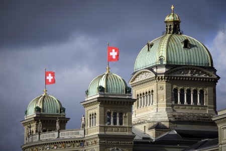 The Swiss Federal Palace pictured in Bern, Switzerland, Wednesday, February 12, 2020. (KEYSTONE/Anthony Anex)