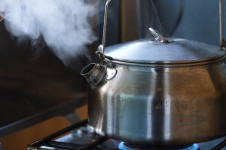 Boiling water in kettle
