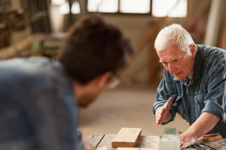 Close up of a carpenters at work