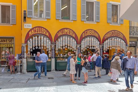 Lugano, Switzerland - June 14, 2019: Famous Gabbani Shop at Via Pessina Street in Lugano, Switzerland.