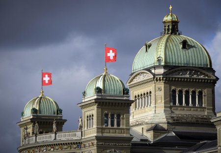 The Swiss Federal Palace pictured in Bern, Switzerland, Wednesday, February 12, 2020. (KEYSTONE/Anthony Anex)