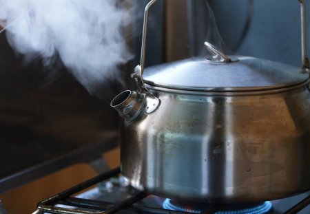 Boiling water in kettle