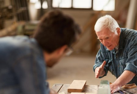 Close up of a carpenters at work