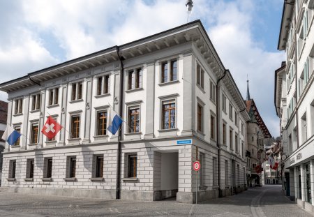 Lucerne historical buildings completely reflects the Swiss traditional style that made this country one of the famous place to visit on Earth. Taken during the Coronavirus moving restrictions on March 21st 2020, nearly empty streets emphasized the beautifulness of the city architecture. Closed offices and empty streets.