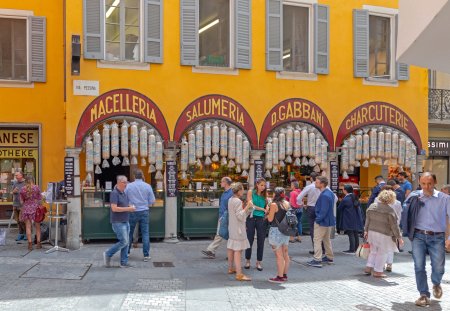 Lugano, Switzerland - June 14, 2019: Famous Gabbani Shop at Via Pessina Street in Lugano, Switzerland.