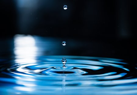 Ripples on water surface with water droplets.