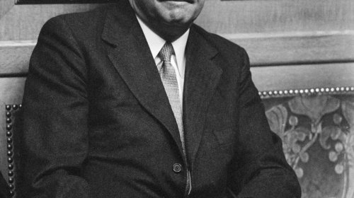 Der neugewaehlte Bundesrat Fritz Honegger in der Bundesversammlung in Bern, aufgenommen am 7. Dezember 1977. (KEYSTONE/PHOTOPRESS-ARCHIV/Str)